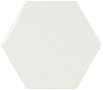 Equipe Scale Настенная керамическая плитка Hexagon White 10.7x12.4 глазурованный глянцевый