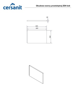 Панель для ванны боковая ZEN 85 Cersanit