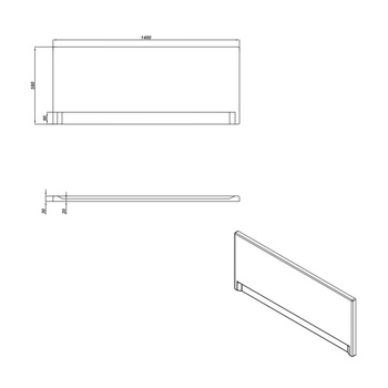 Панель для ванны фронтальная UNIVERSAL TYPE 1 140