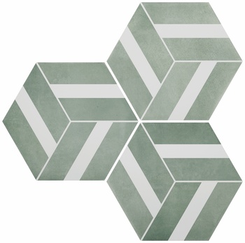 DURSTONE SIX Cementine Керамогранит Bari Aqua 23x27 глазурованный матовый